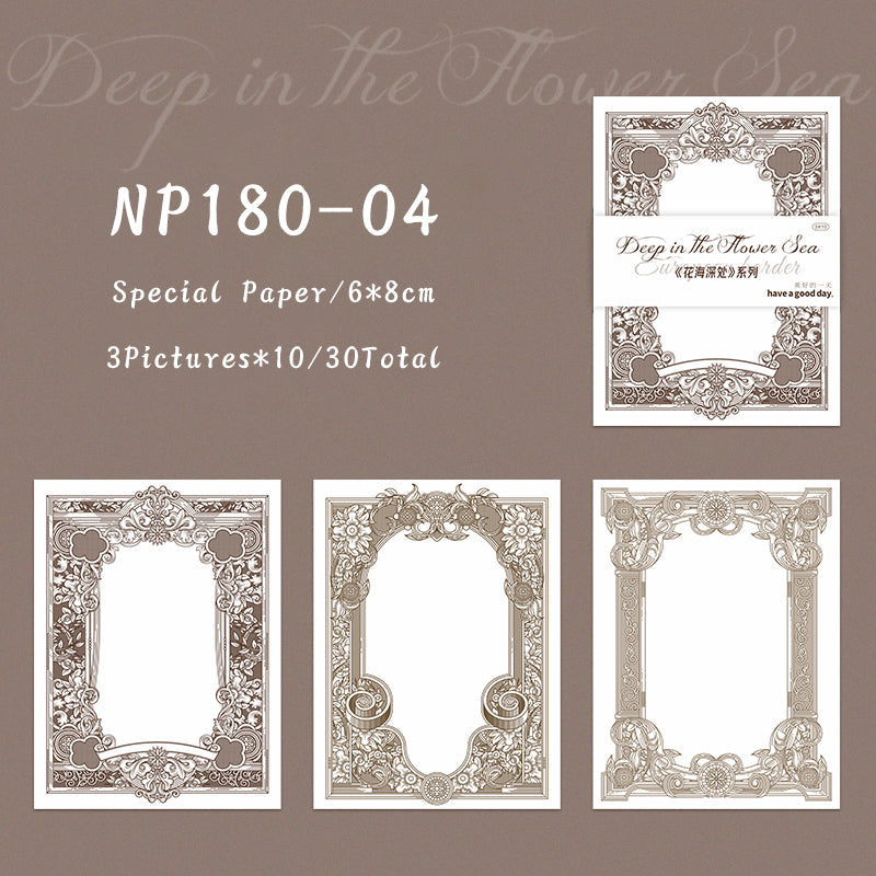 30PCS Deep Sea of Flowers series note paper