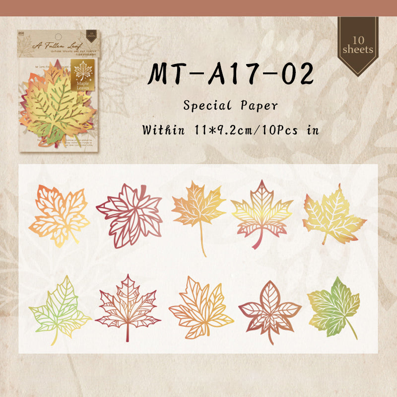 10PCS A fallen leaf series material paper