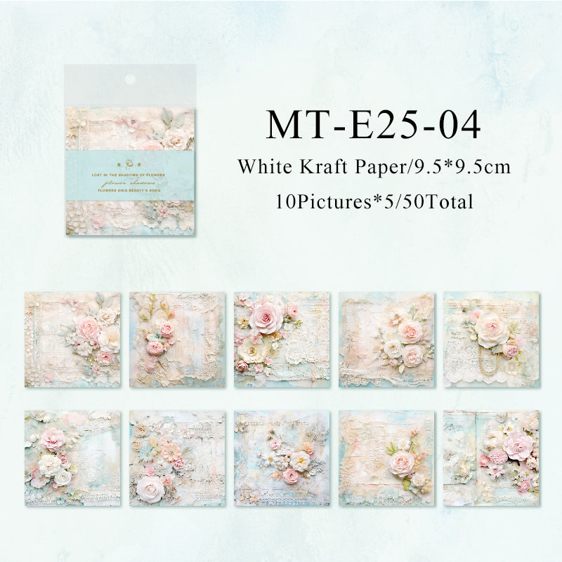 50PCS Flower trace series material paper