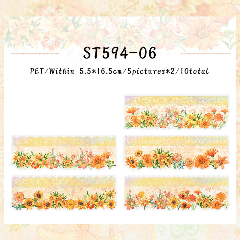 10PCS Lace Romance series sticker