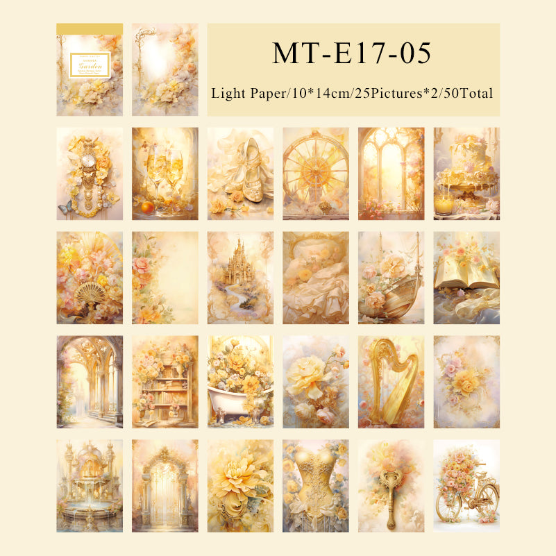 50PCS Fantasy Baroque series material paper