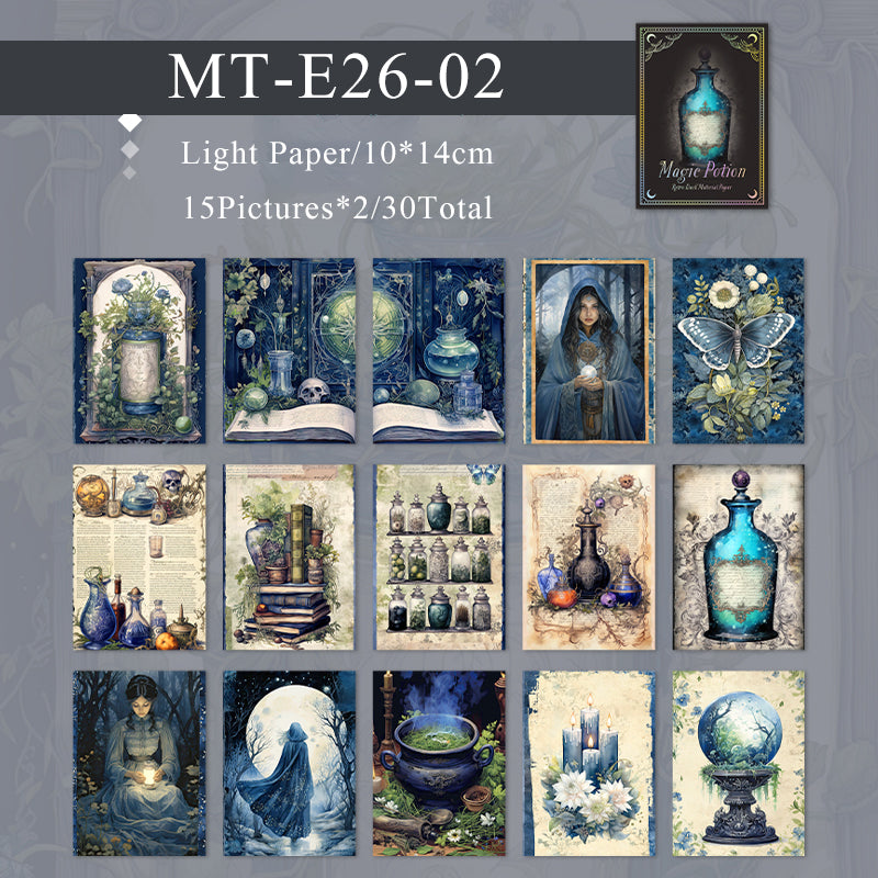 30PCS Magic potion series material paper