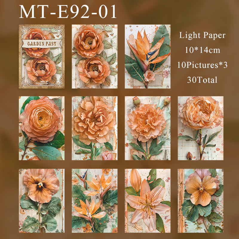 30PCS Garden Past series material paper