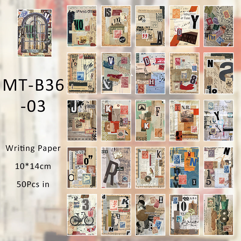 50PCS Classical journal lovers series material paper