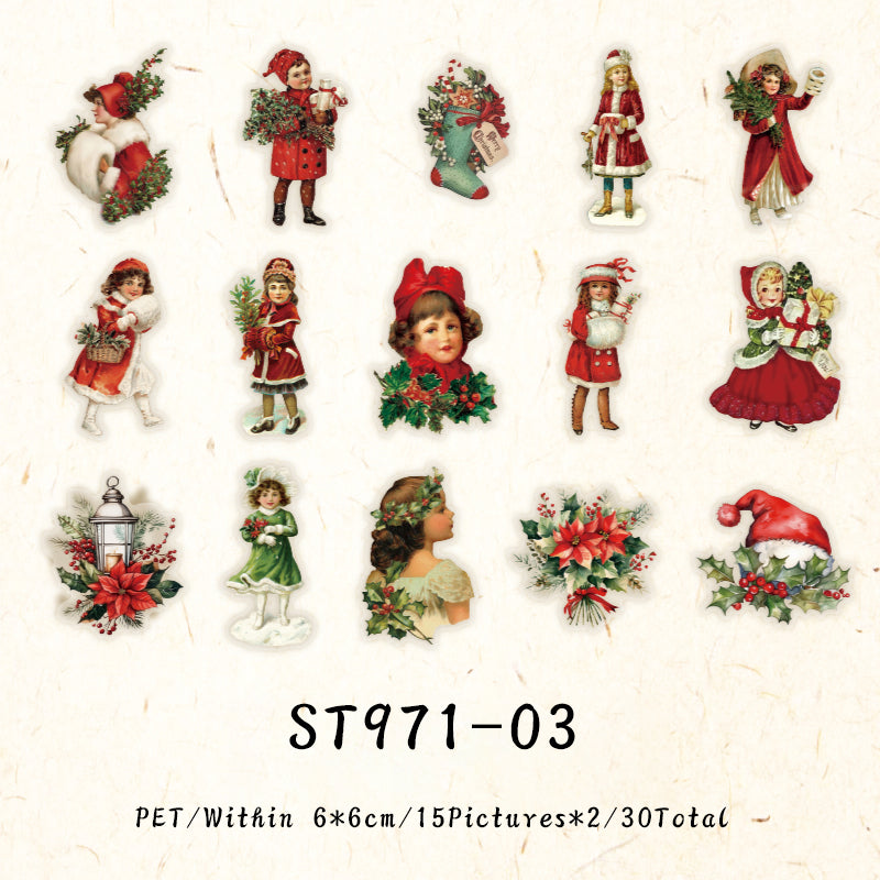 30PCS Bright Christmas Eve series sticker