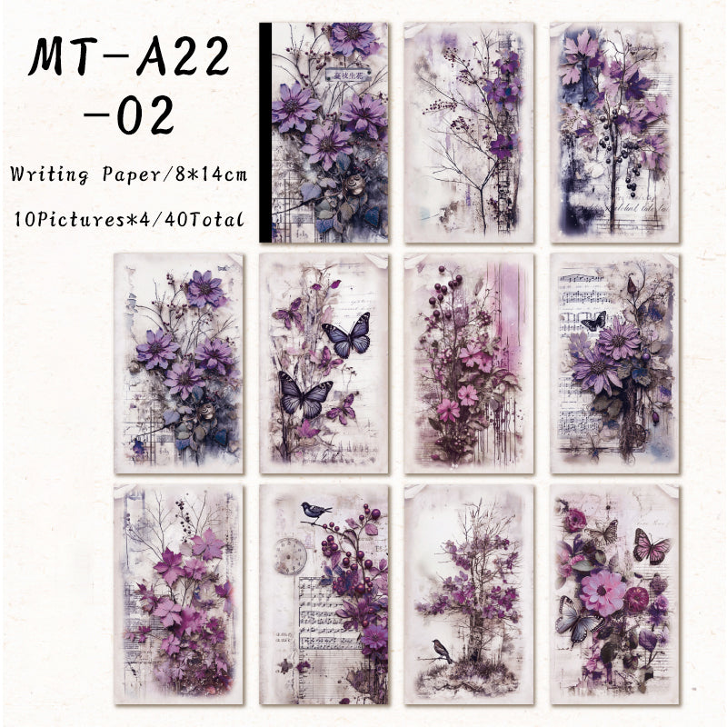 40Sheets Floating flower series material paper