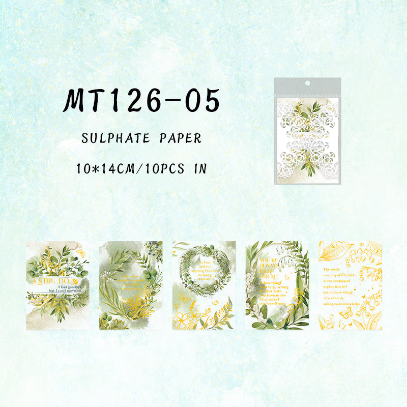 10PCS Monet's Garden Series material paper