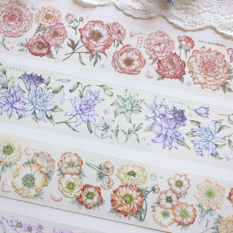 6cm*200cm Brocade cluster Washi/PET Tape