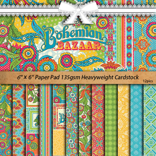 12PCS The Bohemian Fair material paper