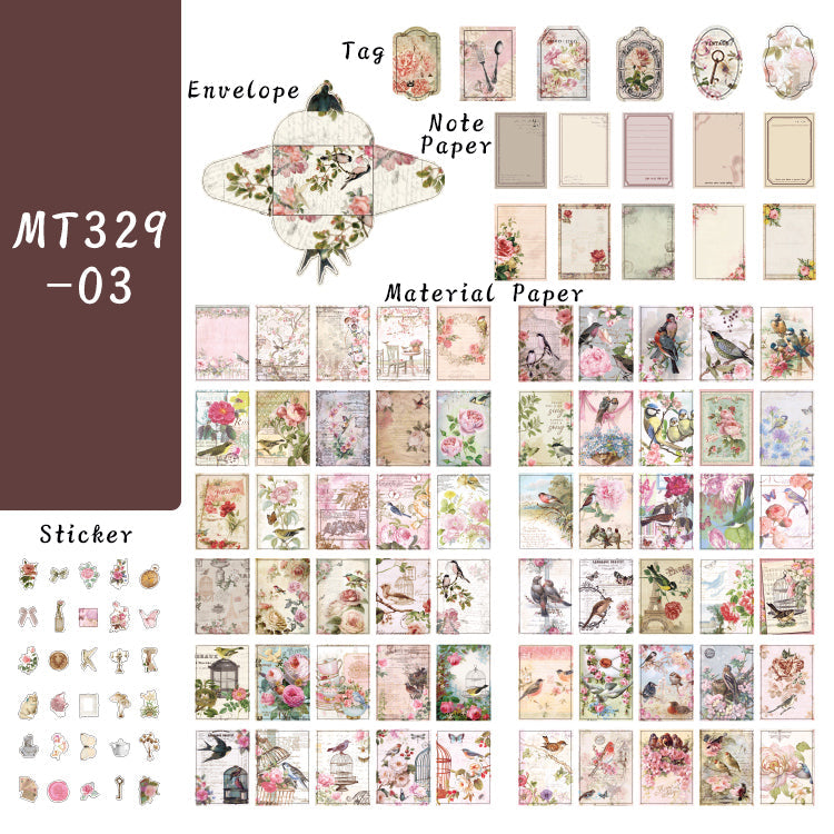 112PCS Memories of the old days series material paper