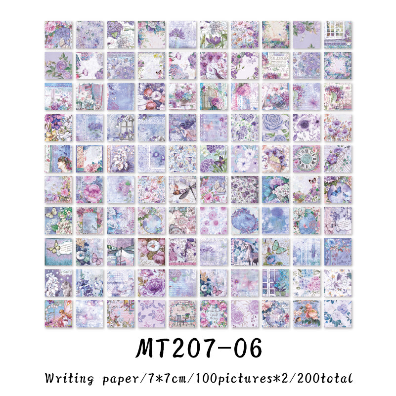 200PCS December Garden Series material paper