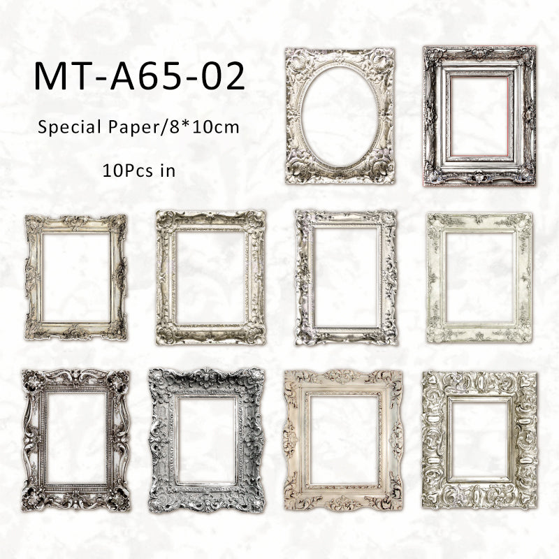 10PCS Medieval art series material paper