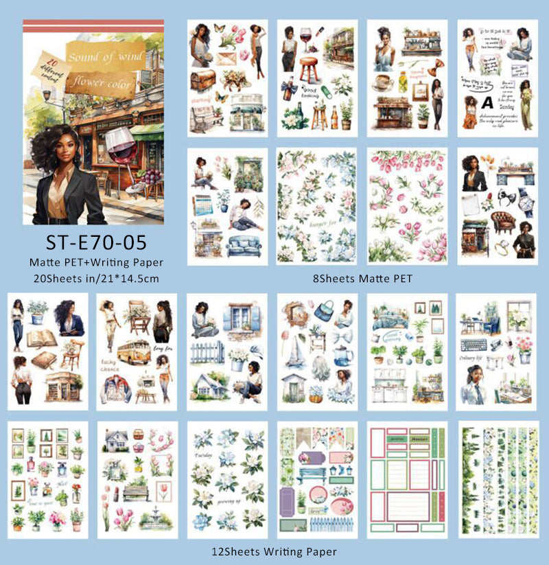 20Sheets Travel characters sticker book