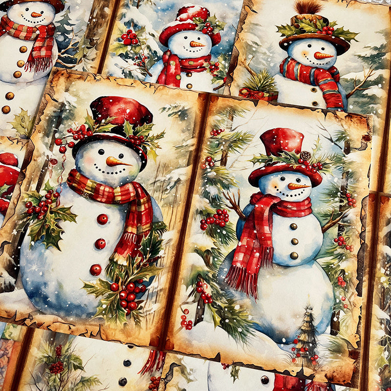 10PCS Santa Claus Snowman background paper