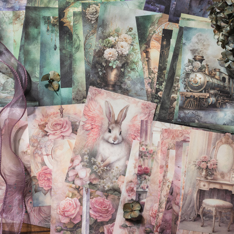 50PCS Alice's Wonderland series material paper