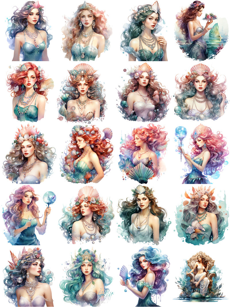 16/20PCS Mermaid sticker