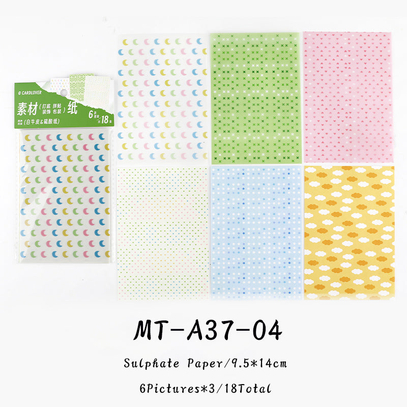 18PCS Supply station series material paper