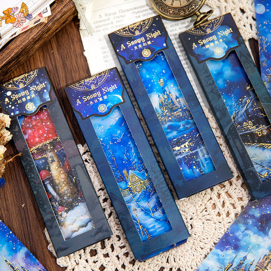 10PCS Snow Night Adventure series Bookmark