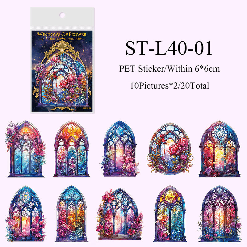 20PCS The Baroque Window series sticker