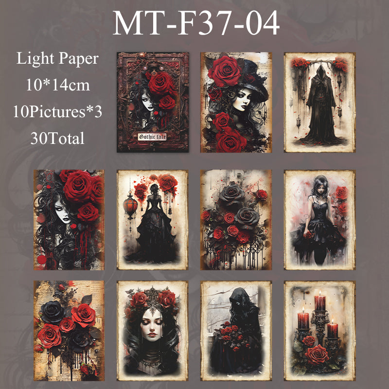 30PCS Gothic legends series material paper