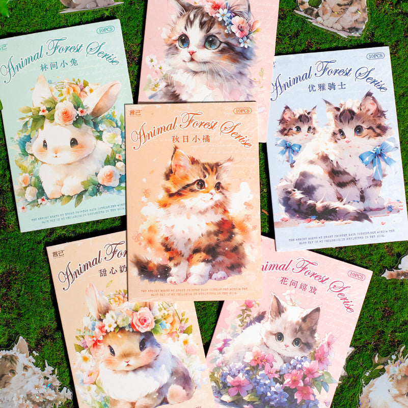 10PCS Animal forest series sticker