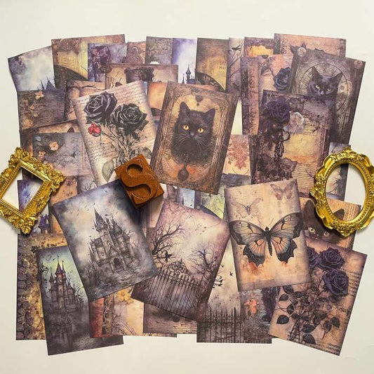 Dark Fantasy Collage Paper 60PCS