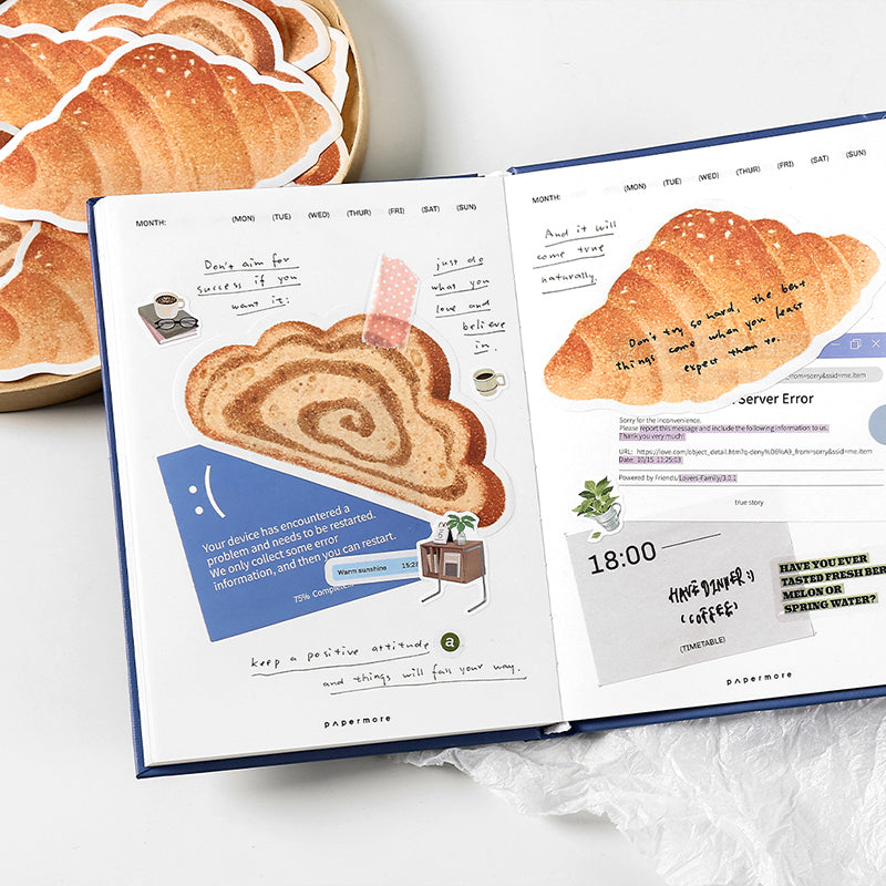 30PCS Bread today series note paper