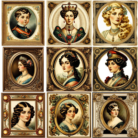 12PCS Palace noble painting frame sticker