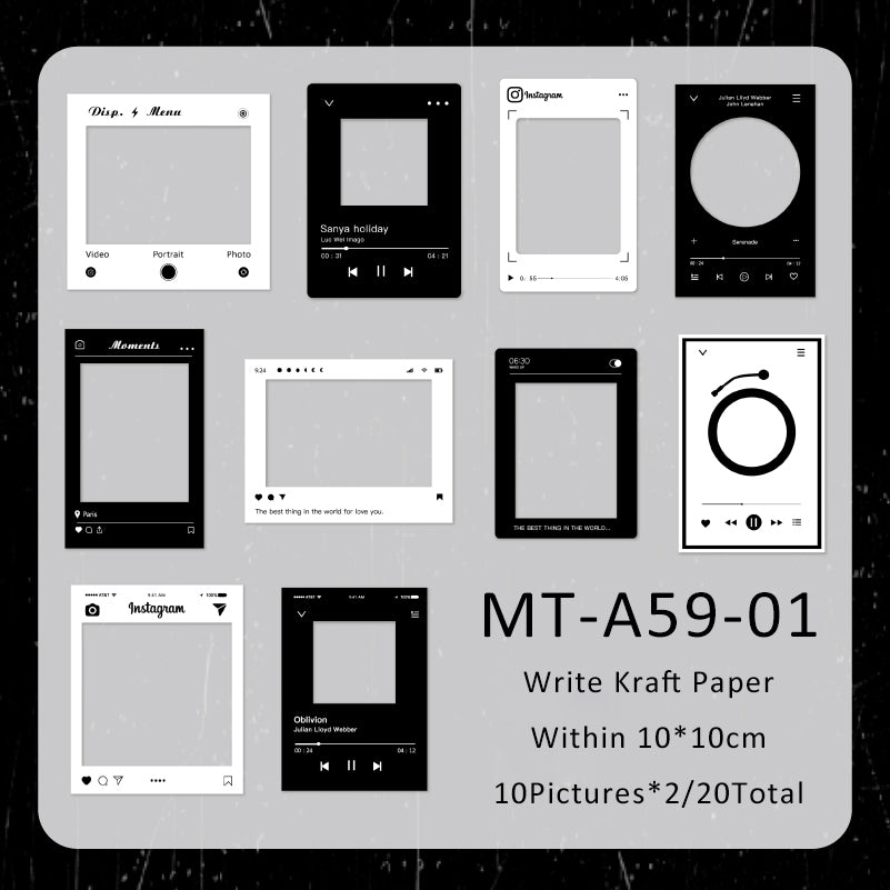 20PCS Time footnotes series material paper