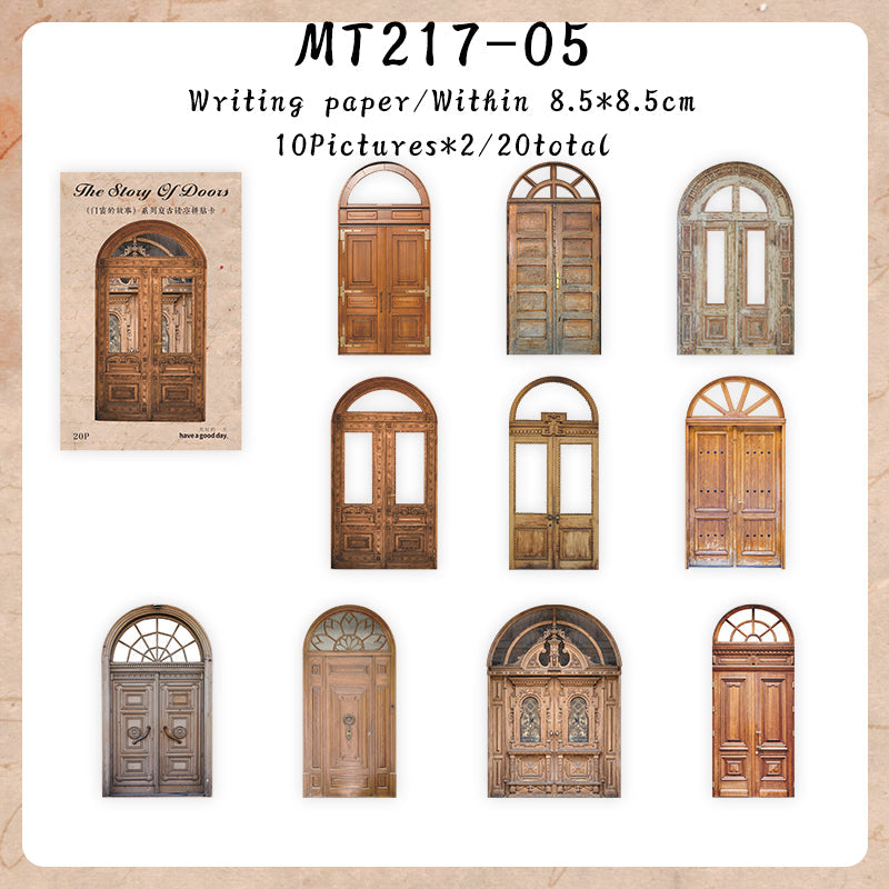 20PCS The story of doors and Windows series material paper