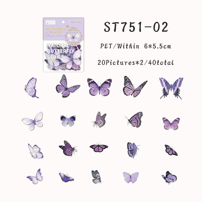 40PCS Butterfly Nature Series sticker