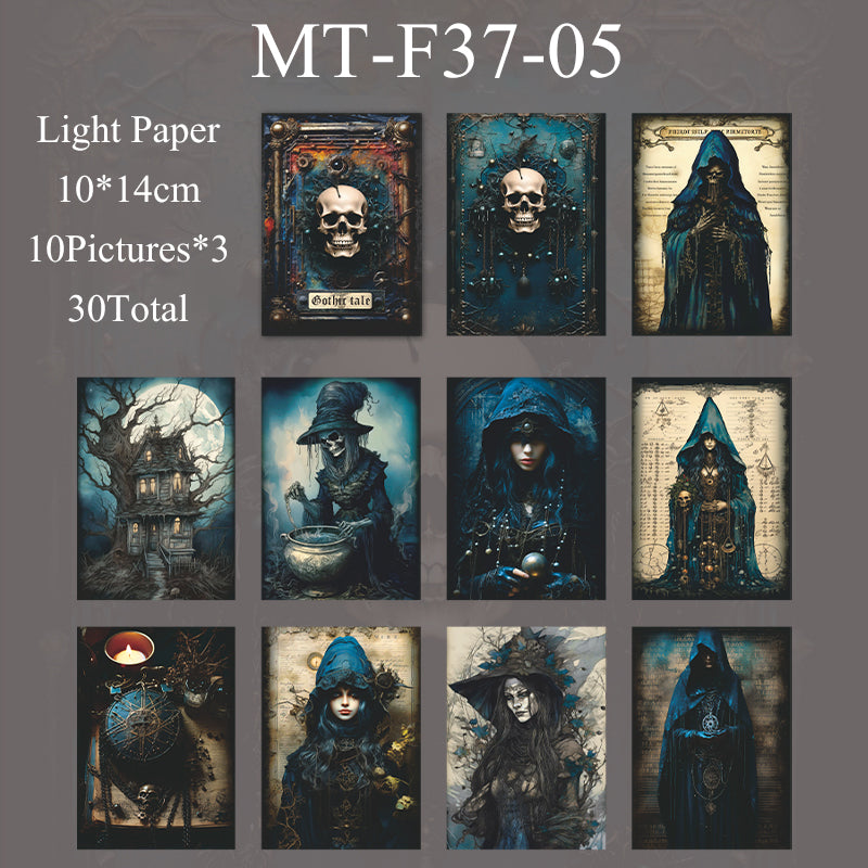 30PCS Gothic legends series material paper