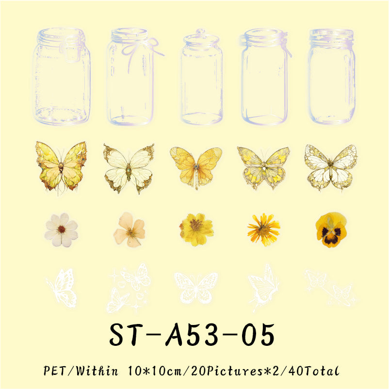 40PCS Butterfly Dance Garden series sticker