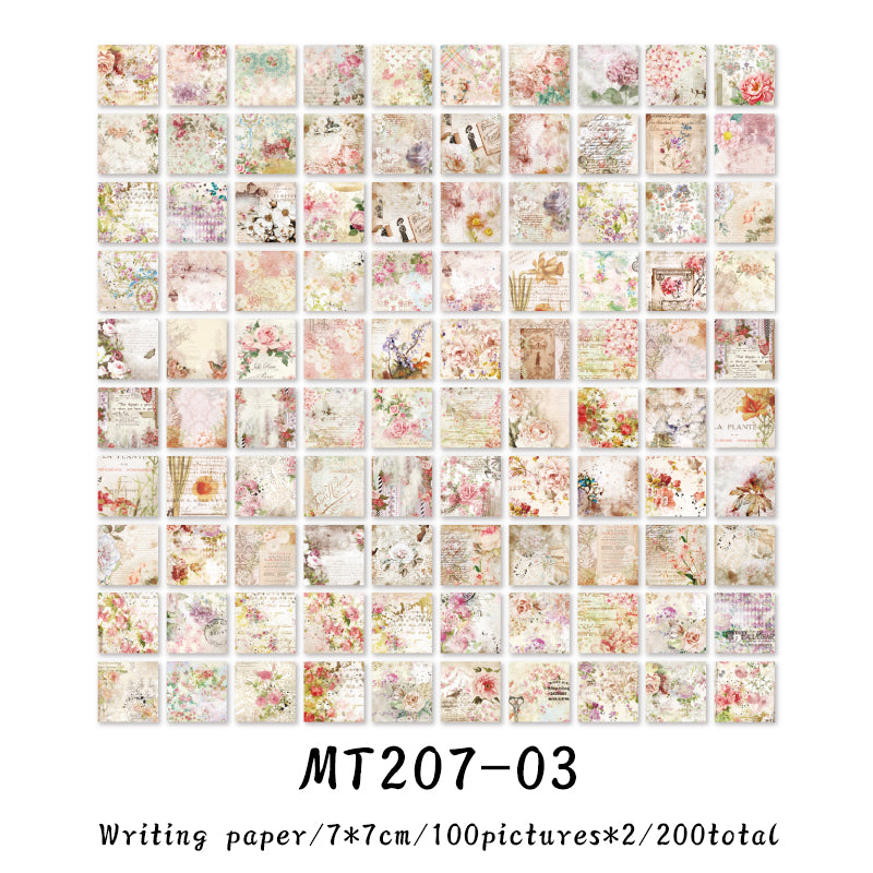 200PCS December Garden Series material paper