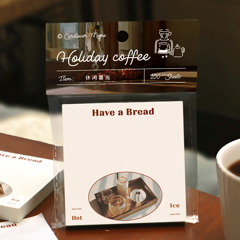 100PCS Coffee Holiday Series note paper