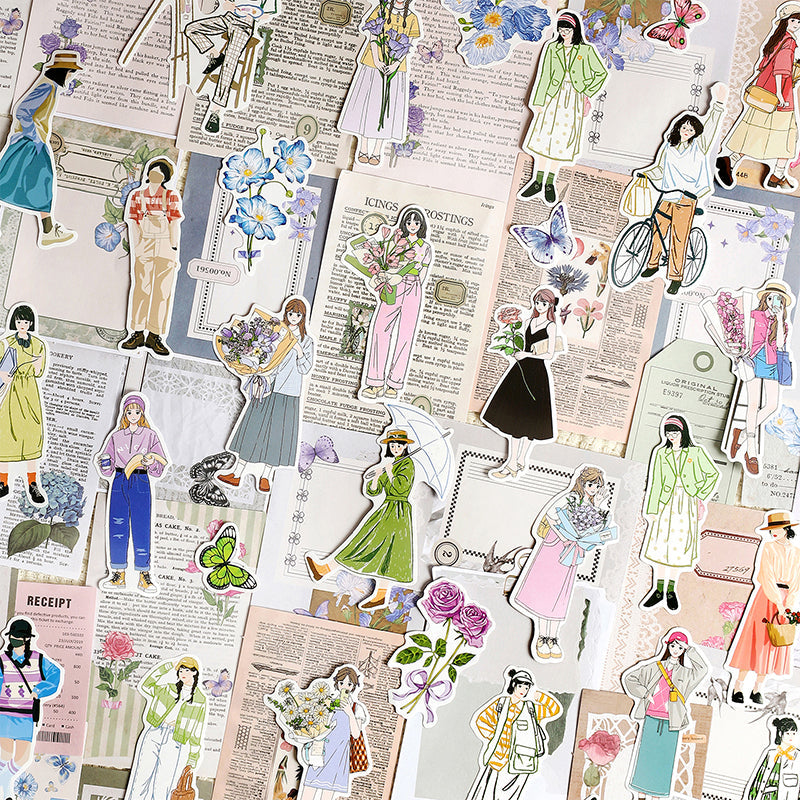 80PCS Human Romance series material paper