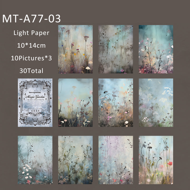 30PCS Magic Garden series material paper