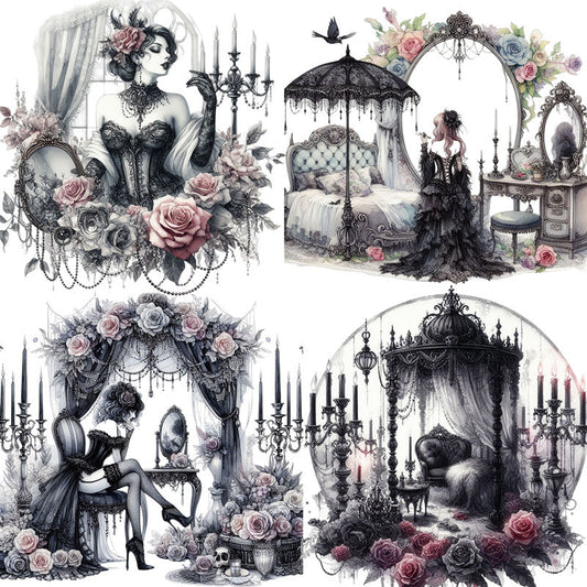 12PCS The Gothic room sticker