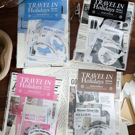 40PCS Holiday Travel Series material paper set