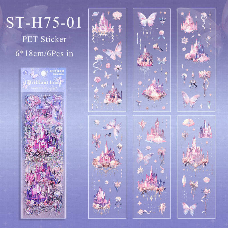 6PCS Sky city series sticker