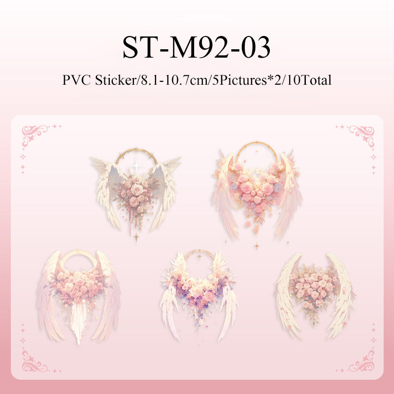 10PCS Rose Wings series sticker