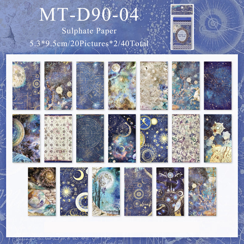 40PCS Flashy old dream series material paper