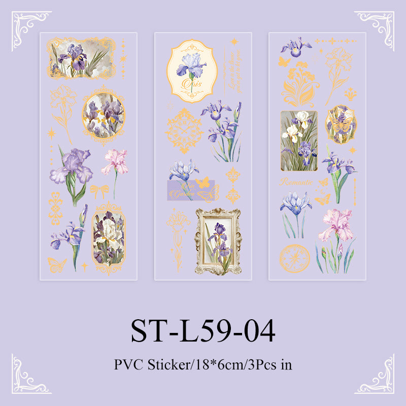 3PCS The Contract of Flowers series sticker