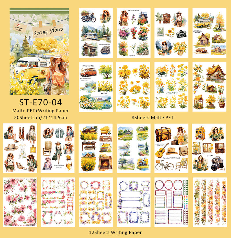 20Sheets Travel characters sticker book