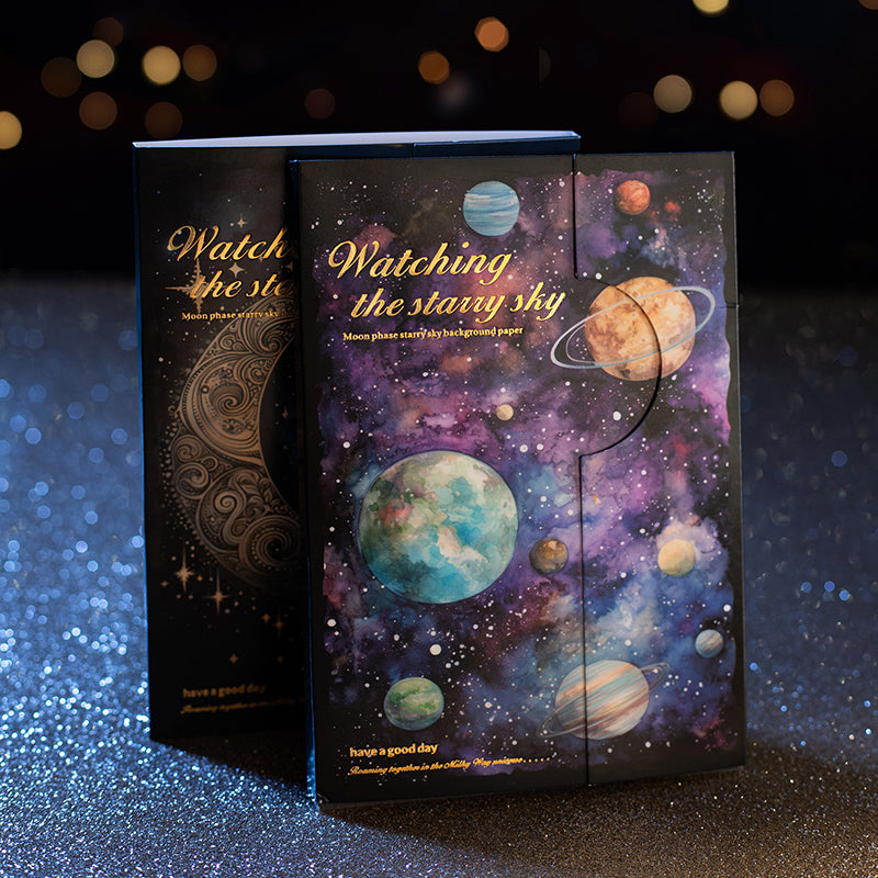 30PCS Watching the starry sky series material paper