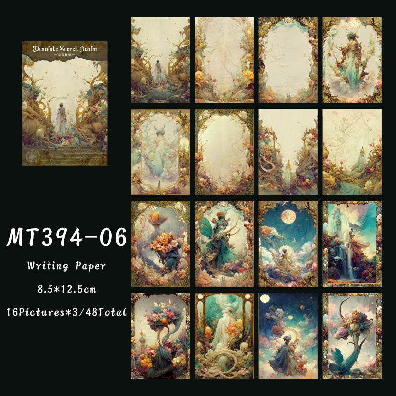 48PCS The Secret Wasteland series material paper