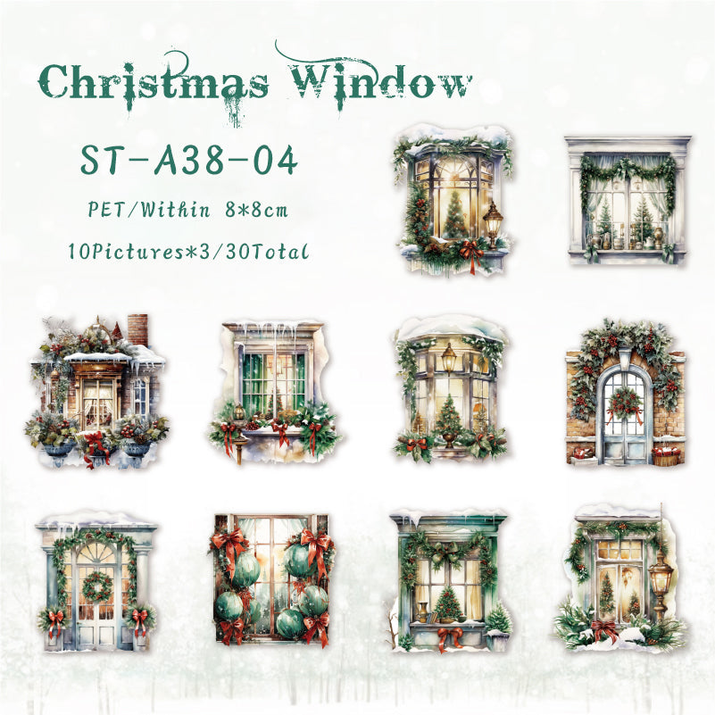 30PCS Christmas Window series sticker