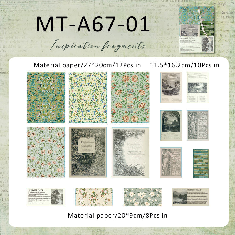 30PCS Inspired aesthetics series material paper