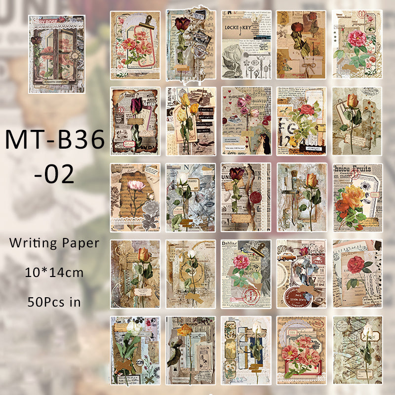 50PCS Classical journal lovers series material paper