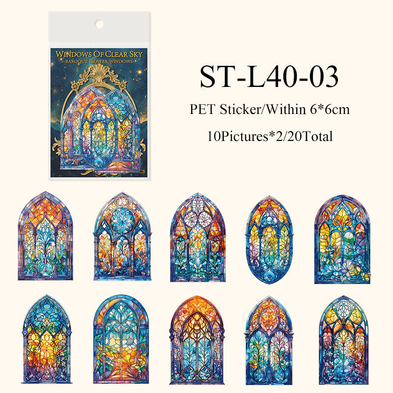 20PCS The Baroque Window series sticker